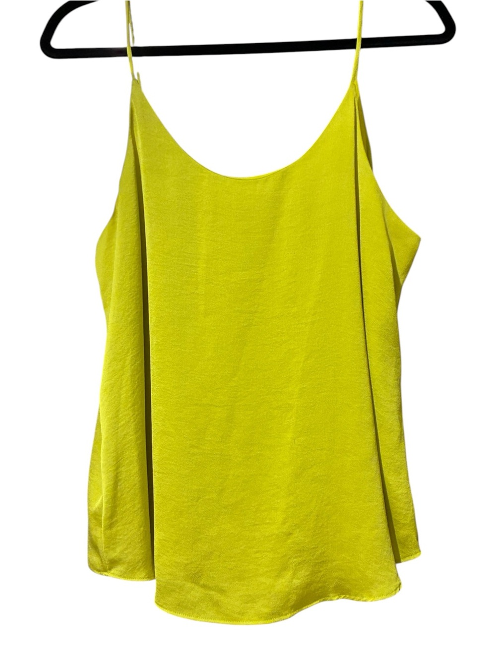 Bar III Spaghetti Strap Double Lined Cami Tank Top Bright Neon Lime Yellow Large